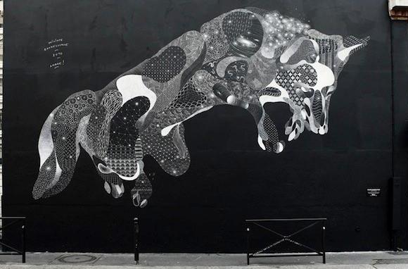 Меловое граффити Филиппа  Боделока (Philippe Baudelocque)